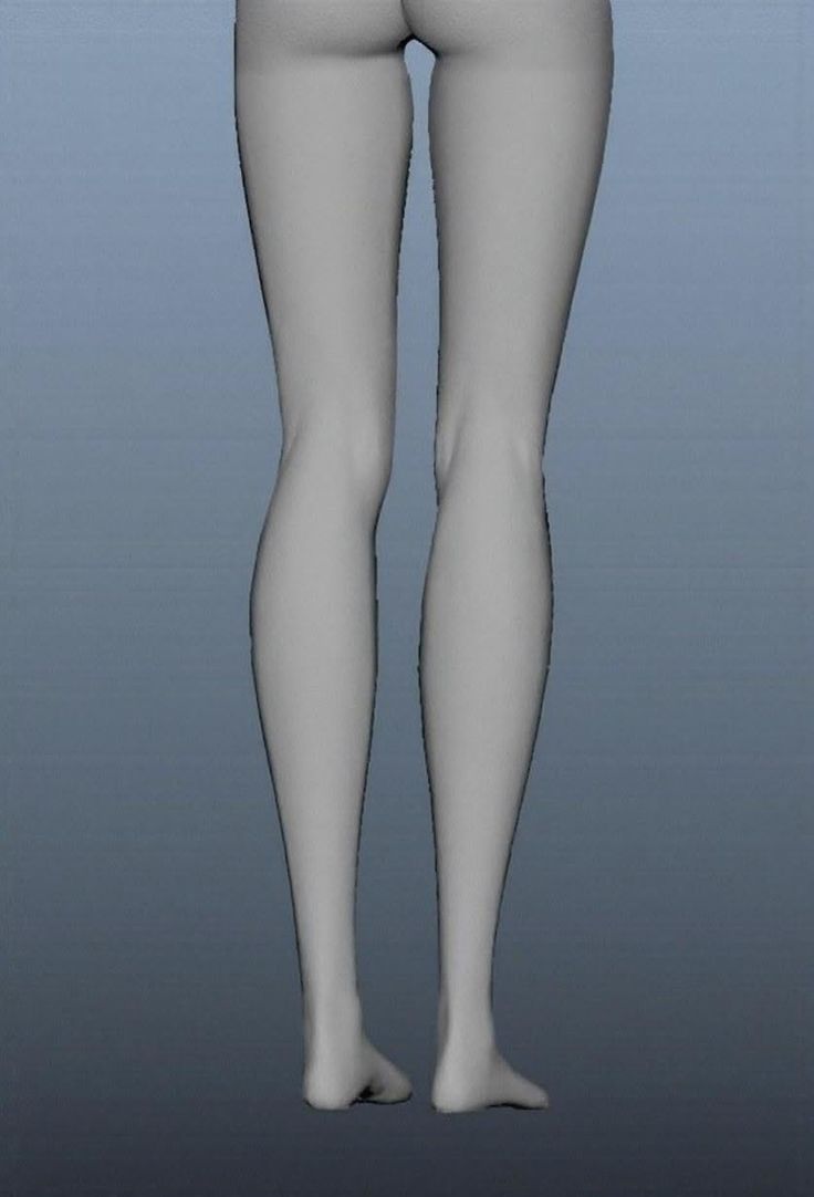3D render of a slim body from the rear view with exposed skin