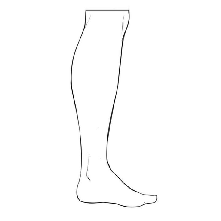 Simple line art illustration of a human leg and foot in side profile