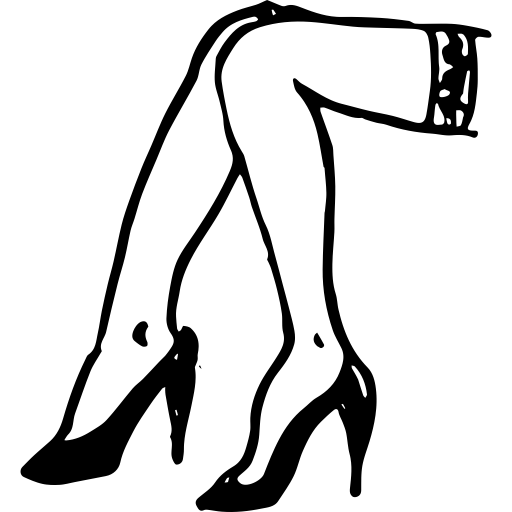 Stylized illustration of two legs in high heels