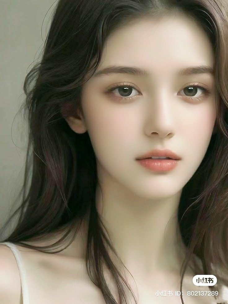 Realistic portrait of a woman with long dark hair and soft lighting
