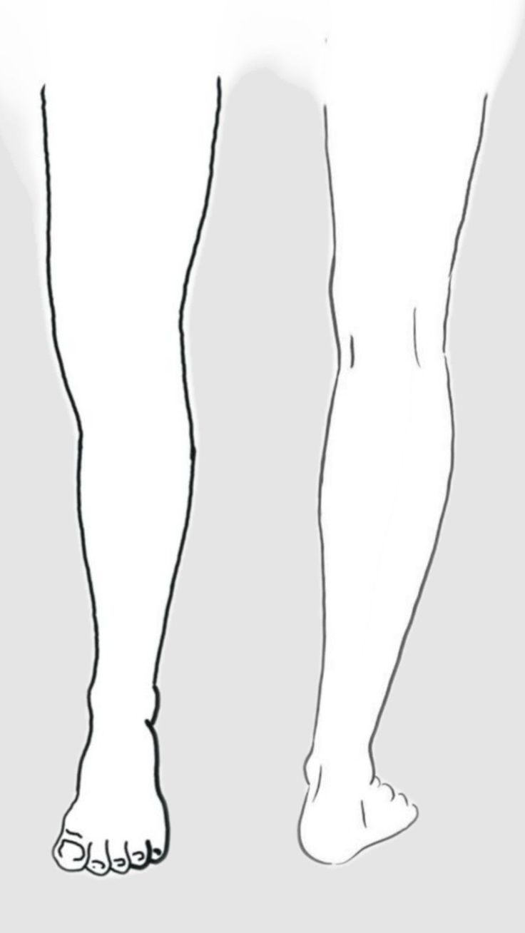 Simple line art illustration of two legs and feet