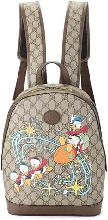 Gucci backpack with Donald Duck and nephews cartoon print on monogram canvas