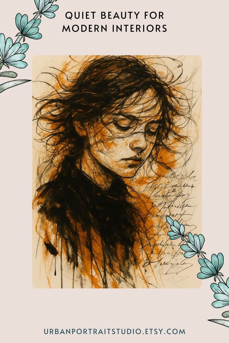 Illustration of a person with closed eyes and messy hair in a sketch art style